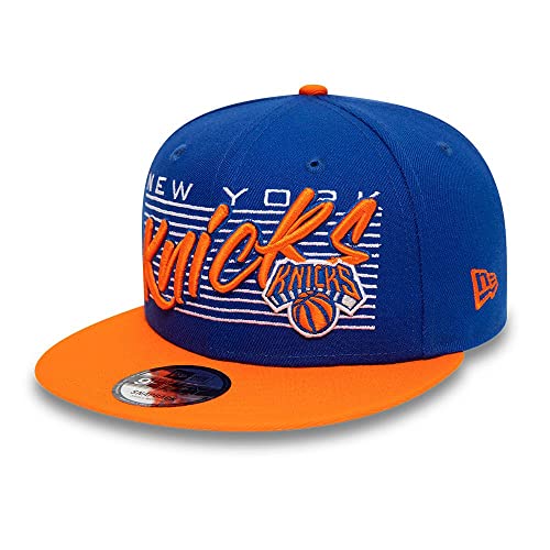New Era 9Fifty NBA Properties Knicks Cap Basecap Baseballcap Flat Brim Snapback York Herren - mit Schirm Winter Herbst Frühjahr Sommer Frühling-Sommer Herbst-Winter - M/L (57-59 cm) blau-orange von New Era