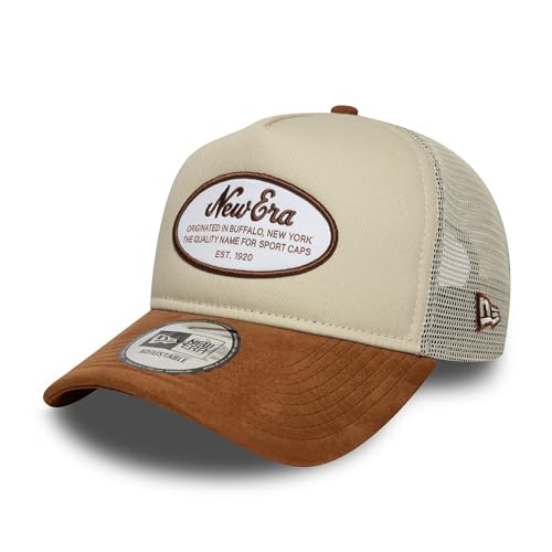 New Era 9Forty A-Frame Trucker Cap Patch Suede Beige Braun - One-Size von New Era