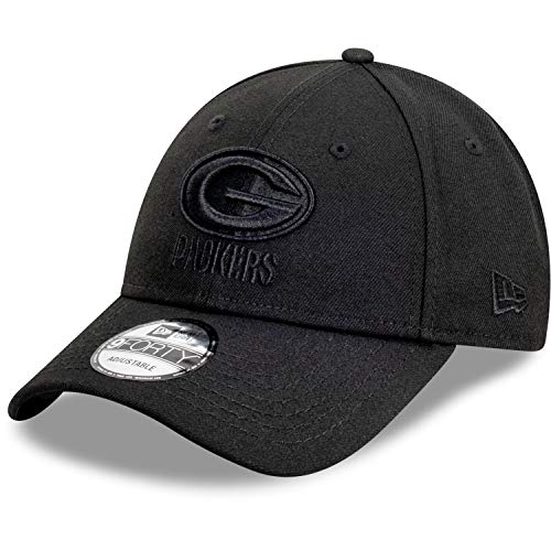 New Era 9Forty Snapback Cap - Full Black Green Bay Packers von New Era