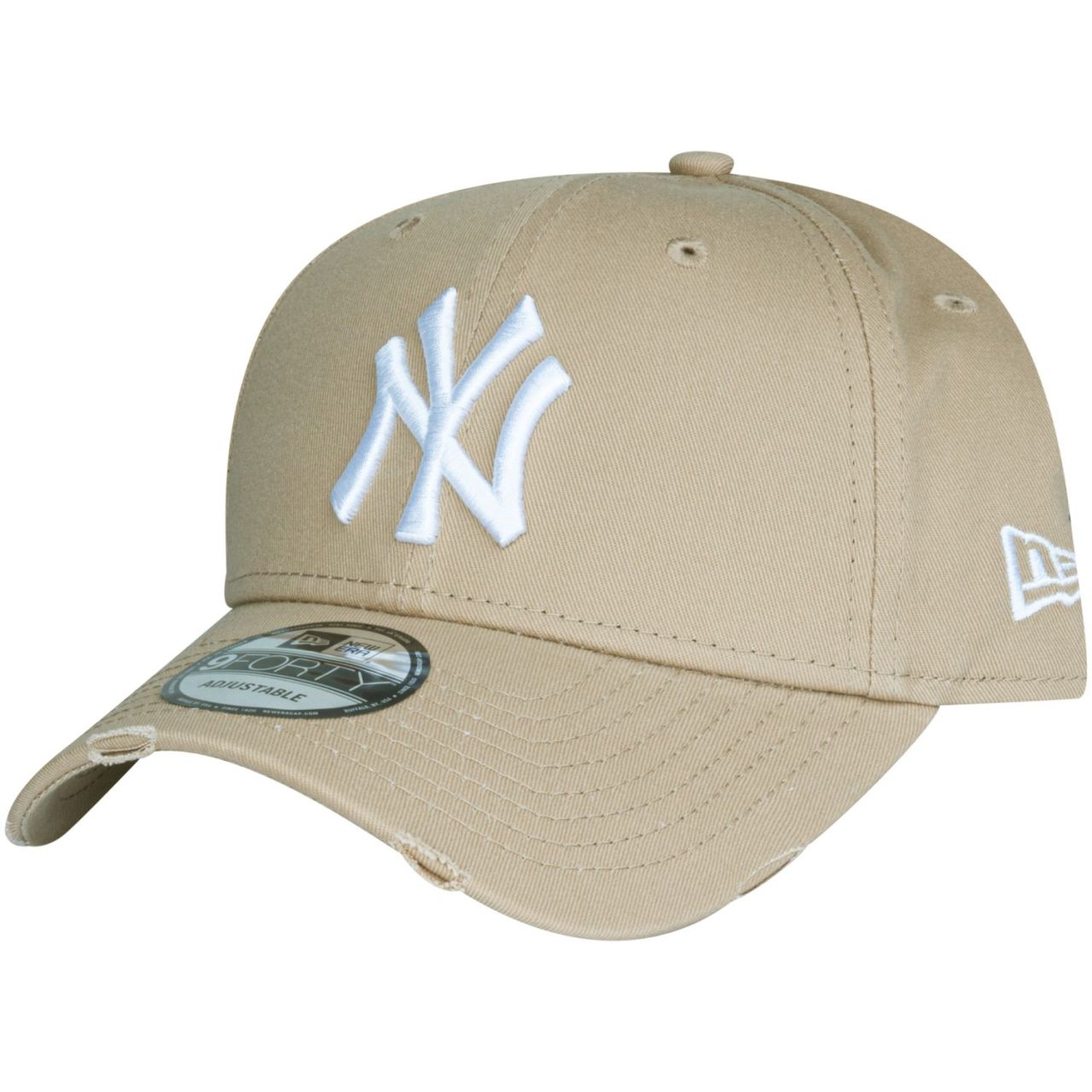 New Era 9Forty Strapback Cap - DISTRESSED NY Yankees camel von New Era