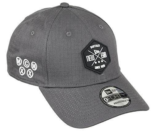 New Era Rubber Hex Patch Graphite 9Forty Adjustable Cap - One-Size von New Era