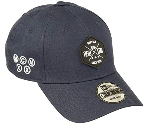 New Era Rubber Hex Patch Navy 9Forty Adjustable Cap - One-Size von New Era