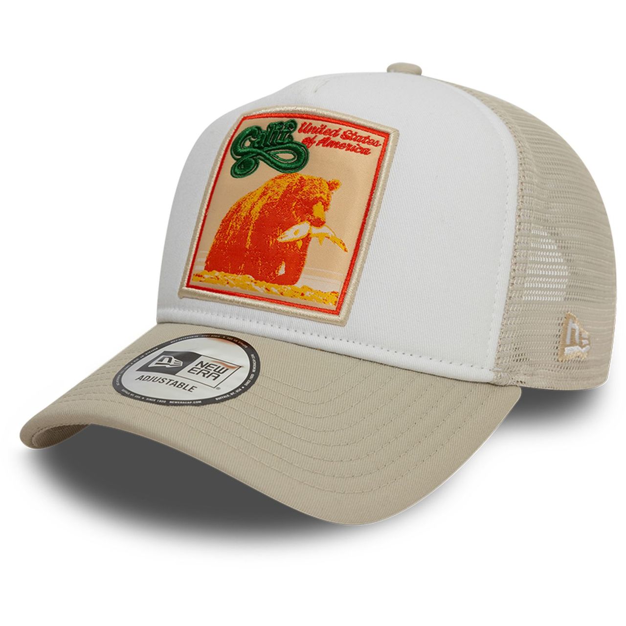 New Era A-Frame Mesh Trucker Cap - CALIFORNIA PATCH beige von New Era