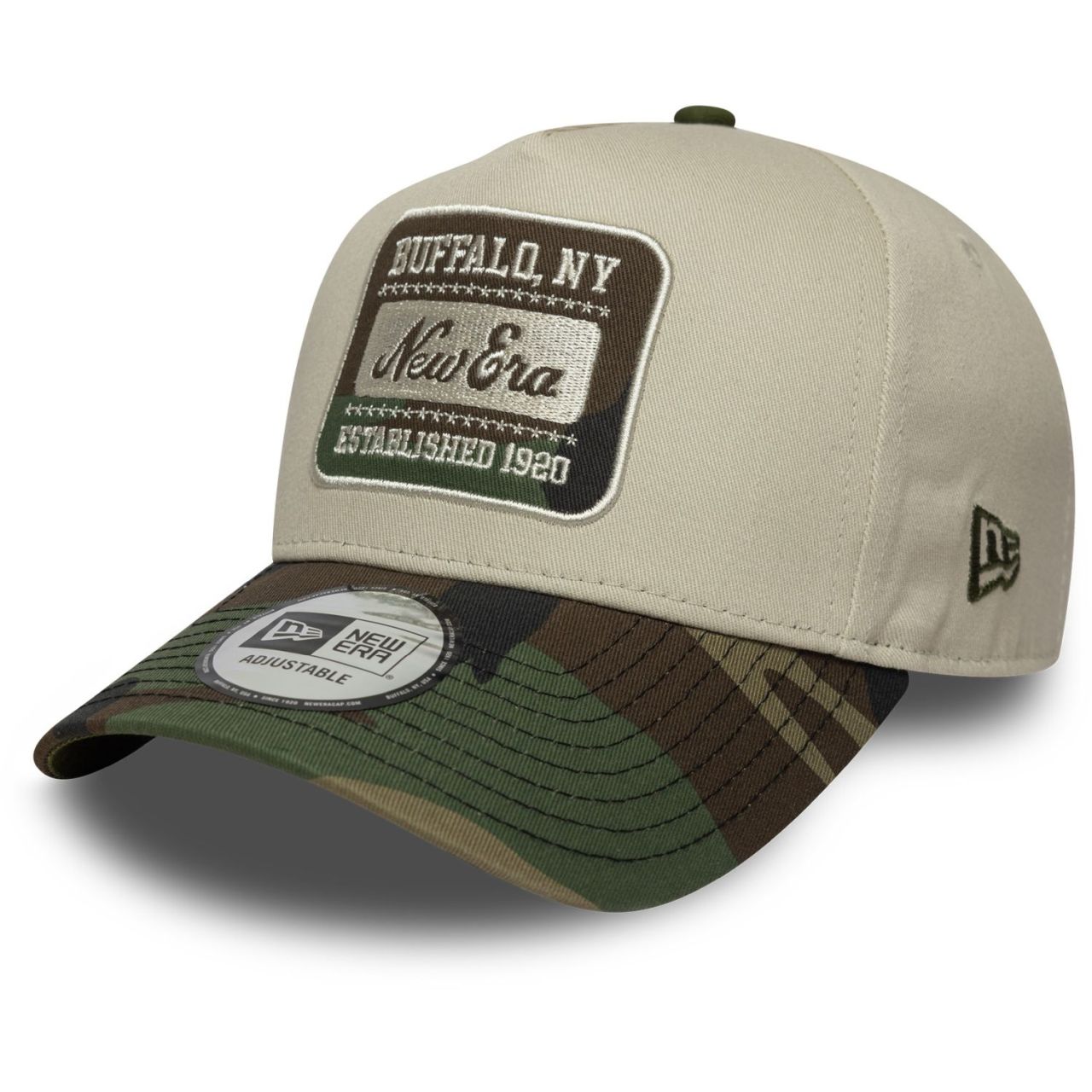 New Era A-Frame Trucker Cap - BRAND PATCH beige wood camo von New Era