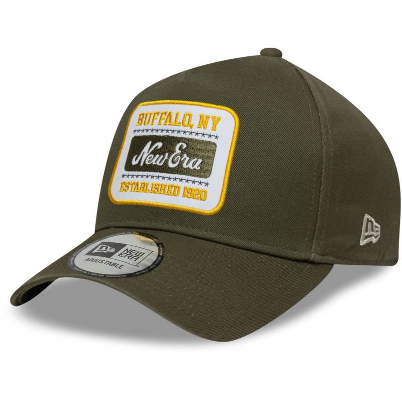 New Era A-Frame Trucker Cap - RETRO PATCH washed oliv von New Era