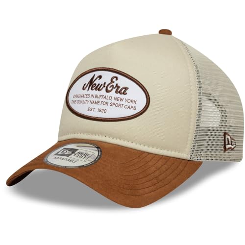 New Era A-Frame Trucker Cap - Retro Brand Patch beige braun von New Era