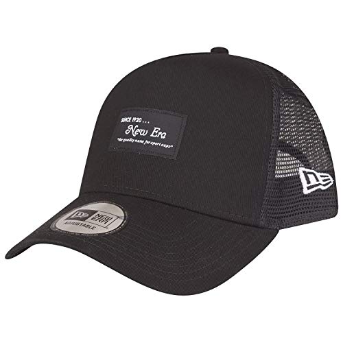 New Era Adjustable A-Frame Trucker Cap - Brand Patch schwarz von New Era