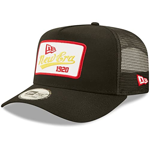 New Era Adjustable A-Frame Trucker Cap - Brand Patch schwarz von New Era