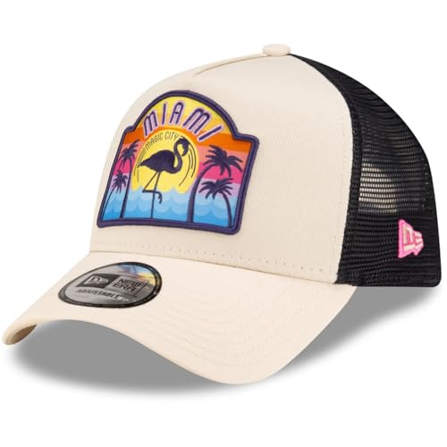 New Era Adjustable A-Frame Trucker Cap - Miami beige von New Era