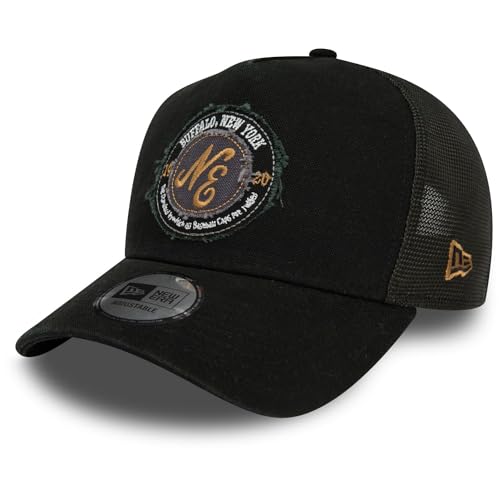 New Era Adjustable A-Frame Trucker Cap Washed schwarz von New Era