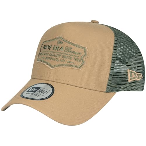 New Era Adjustable Trucker Cap - Retro Patch Khaki/Oliv von New Era