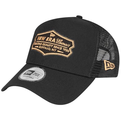 New Era Adjustable Trucker Cap - Retro Patch schwarz/Khaki von New Era