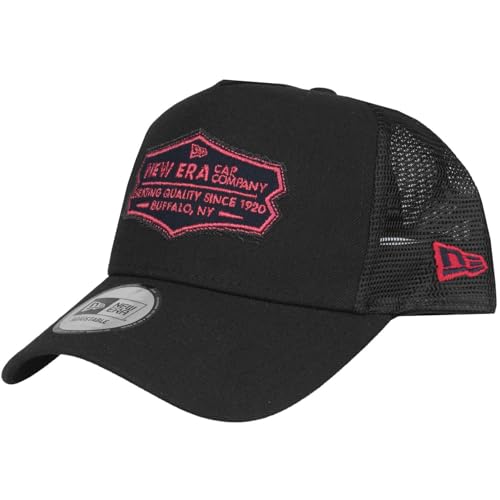 New Era Adjustable Trucker Cap - Retro Patch schwarz/rot von New Era
