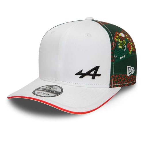 New Era Alpine F1 Offizielle Formel 1 Team Merchandise 9FIFTY Special Edition Mexiko Grand Prix Snapback Baseball Cap Mütze - Größe - S/M, weiß von New Era