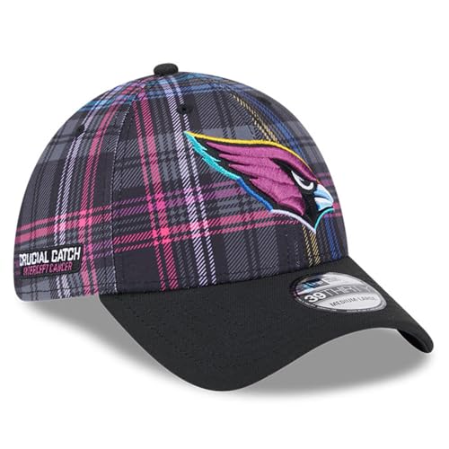New Era Arizona Cardinals 2024 NFL Crucial Catch Plaid 39Thirty Flex Mütze für Herren, Schwarz von New Era