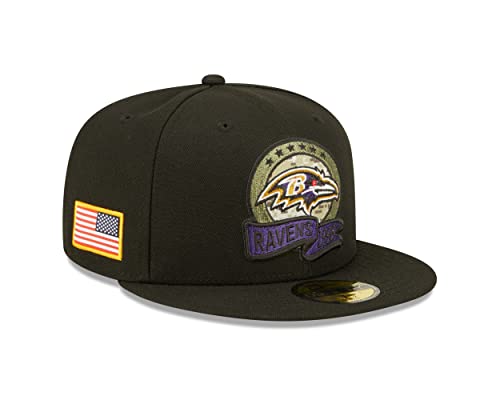 New Era Baltimore Ravens NFL Salute to Service 2022 Black 59Fifty Basecap - 7 1/2-60cm (XL) von New Era