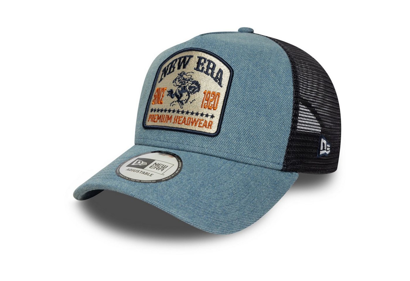 New Era Baseball Cap AFrame Trucker DENIM PATCH von New Era