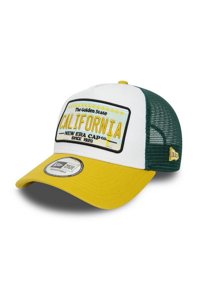 New Era Baseball Cap California State Patch Weiß Gelb Grün Verstellbare A-Frame Trucker Cap (1-St) von New Era