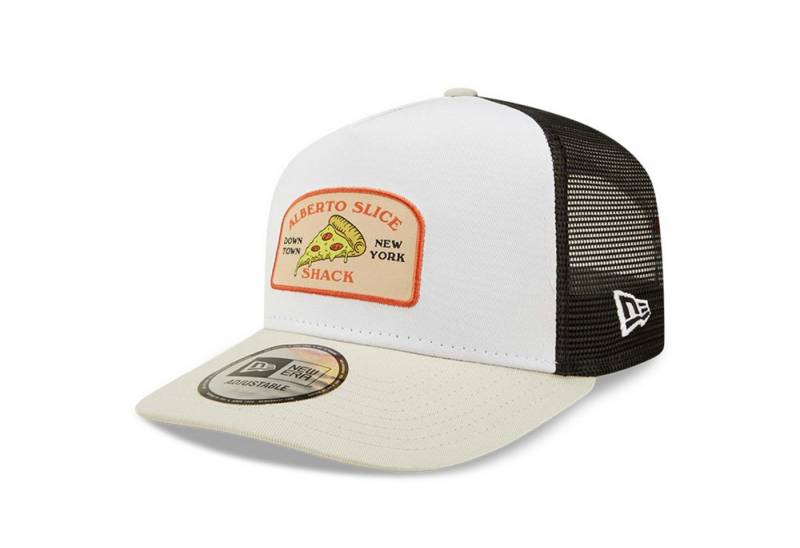 New Era Baseball Cap Food Patch Stone A-Rahmen - Trucker Cap - Creme von New Era