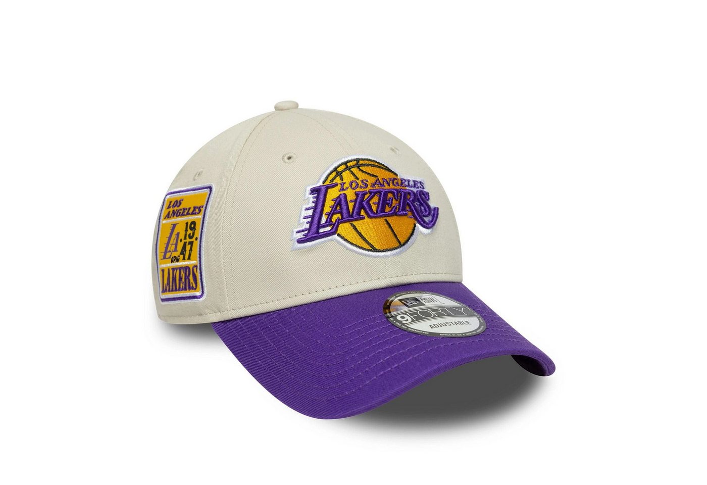 New Era Baseball Cap New Era 9FORTY Cap Los Angeles Lakers NBA Contrast Patch beige von New Era