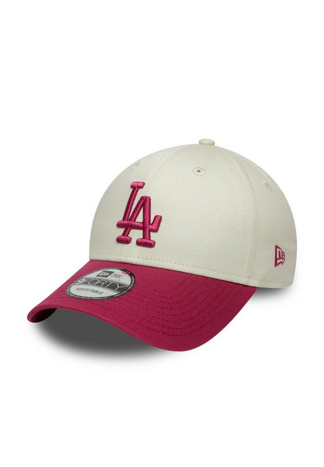 New Era Baseball Cap New Era Side Script 9Forty Adjustable Cap LA DODGERS Beige Rot von New Era