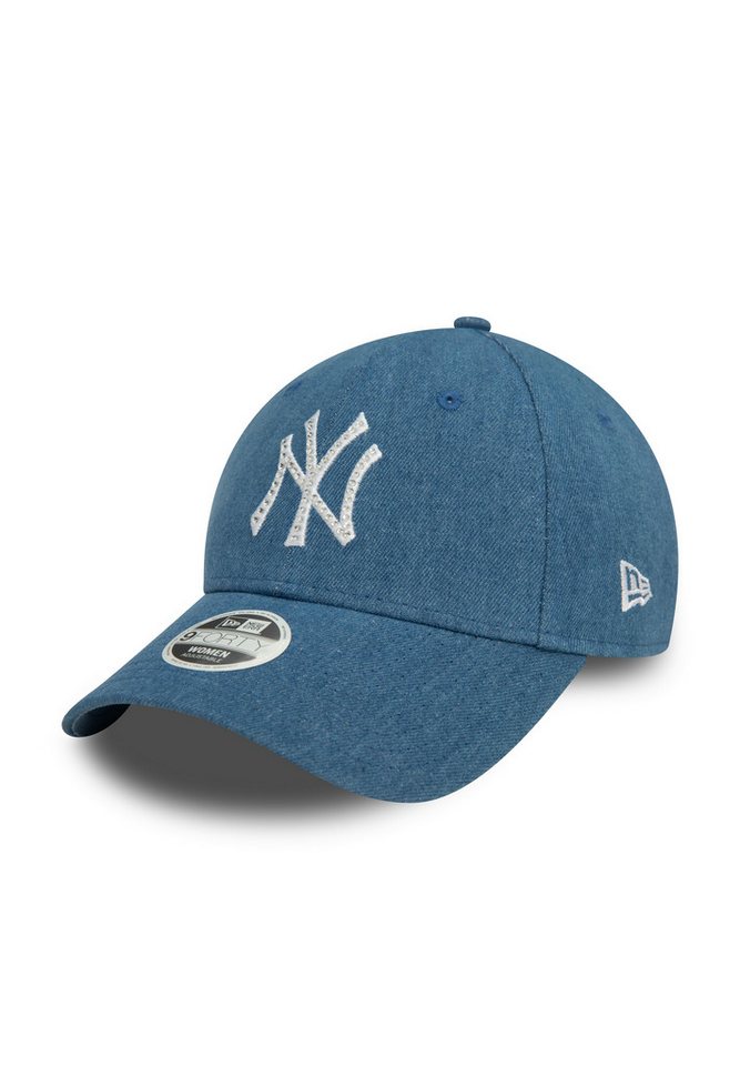 New Era Baseball Cap New York Yankees MLB Diamante Denim Blau 9Forty Verstellbare Damen Cap (1-St) von New Era
