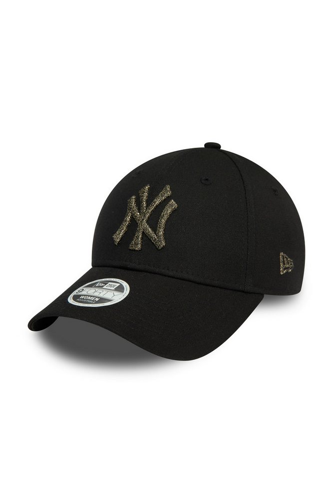 New Era Baseball Cap New York Yankees MLB Metallic Logo Schwarz 9Forty Verstellbare Damen C (1-St) von New Era