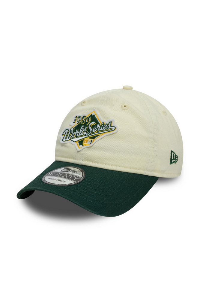New Era Baseball Cap Oakland Athletics MLB World Series Patch Beige Grün Verstellbare 9Twen (1-St) von New Era