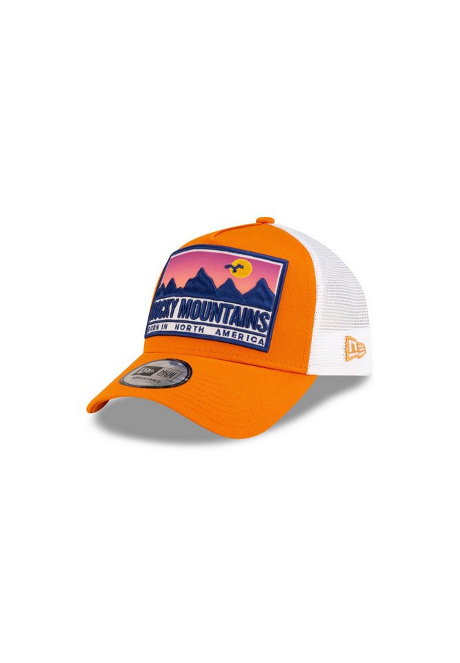 New Era Baseball Cap Rocky Mountains Location Patch Orange Weiß Verstellbare A-Frame Trucke (1-St) von New Era
