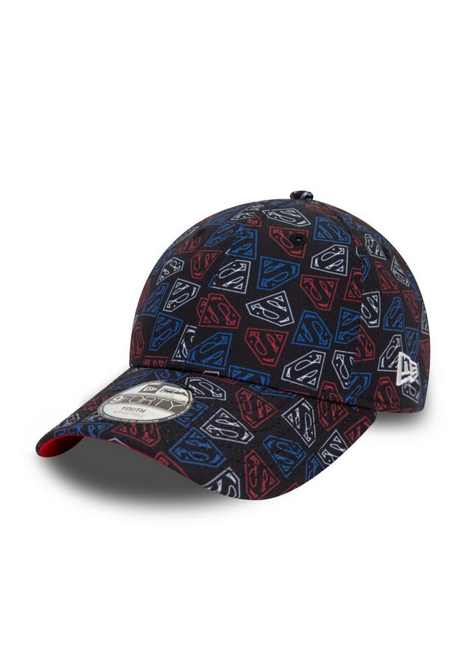 New Era Baseball Cap Superman All Over Print Schwarz Verstellbare 9Forty Cap für Kinder New (1-St) von New Era