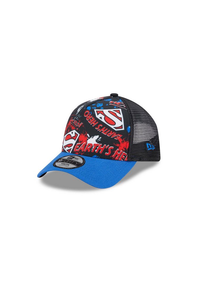 New Era Baseball Cap Superman DC Print Black Blue A-Frame Adjustable Kids Trucker Cap New E (1-St) von New Era