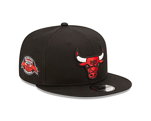 New Era Basketball Fanartikel Chicago Bulls NBA 6 Times NBA Champion Sideptach verstellbar gerader Schirm Schwarz - S-M (6 3/8-7 1/4) von New Era