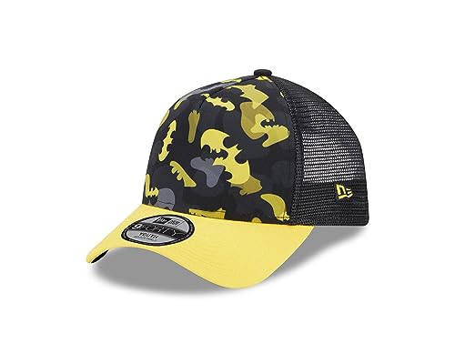 New Era Batman DC Print Black Yellow A-Frame Adjustable Kids Trucker Cap - Child von New Era