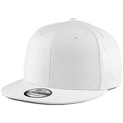 New Era Blank Custom 9FIFTY verstellbare Snapback Cap, Weiß, Einheitsgröße von New Era