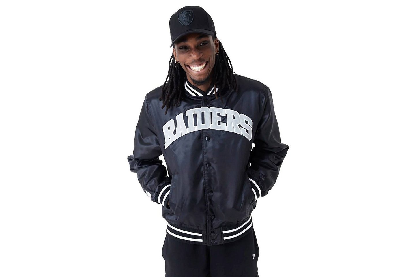 New Era Bomberjacke Jacke New Era NFL Satin Las Vegas Raiders Bomber von New Era