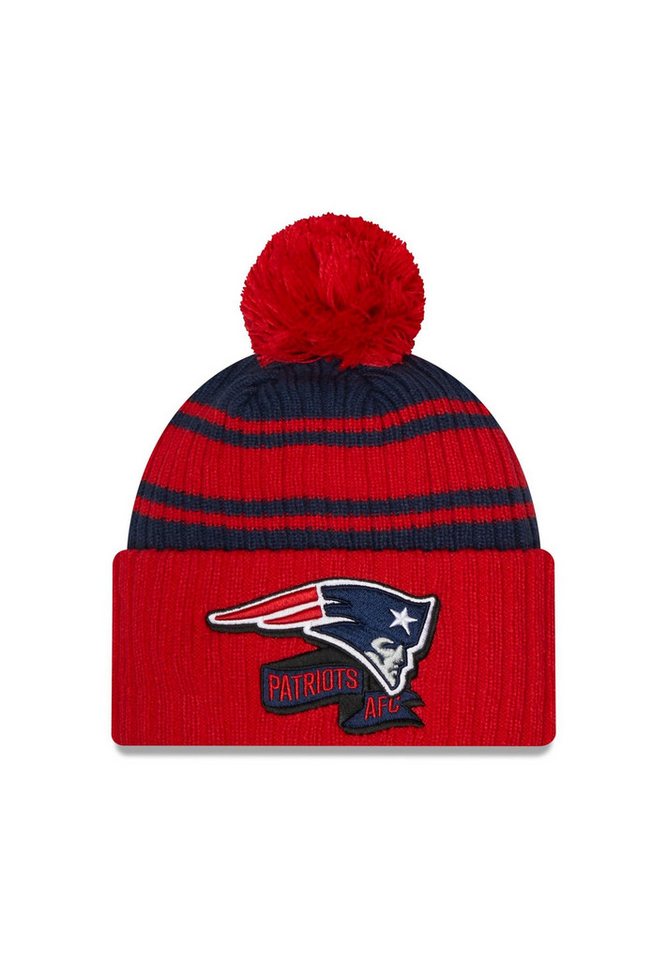 New Era Bommelmütze New England Patriots NFL 2022 Sideline Sport Knit Red Navy Kids Beanie (1-St) von New Era
