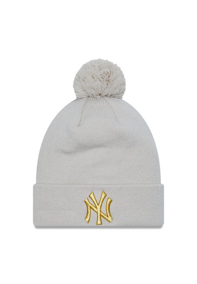 New Era Bommelmütze New York Yankees Beige MLB Metallic Pom Women Beanie New Era (1-St) von New Era