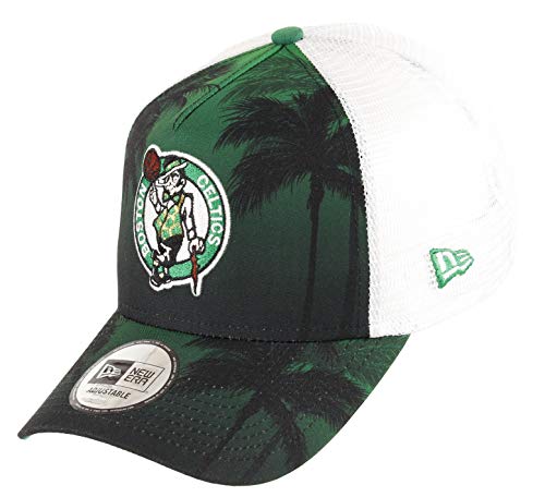 New Era Boston Celtics A Frame Adjustable Trucker Cap NBA Palm Tree Green/White - One-Size von New Era