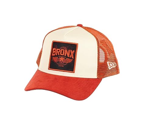 New Era Bronx Patch White Orange A-Frame Adjustable Trucker Cap - One-Size von New Era