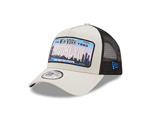 New Era Brooklyn License Plate Stone A-Frame Adjustable Trucker Cap - One-Size von New Era