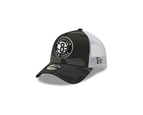 New Era Brooklyn Nets Truckercap für Kinder schwarz NBA Basketball Basecap verstellbar Snapback Camouflage - Child von New Era