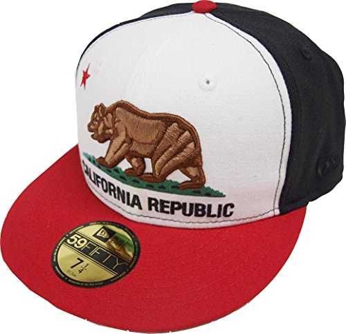 New Era California Edition Cali Republic White Black Red Cap 59fifty Fitted Mens von New Era