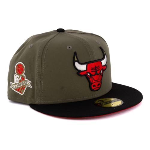 New Era Cap 59FIFTY Herren Basecap NBA Limited Edition (Chicago Bulls, Oliv/schwarz, 7 1/2) von New Era