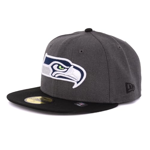 New Era Cap 59FIFTY Herren Basecap NFL Limited Edition (Seattle Seahawks, grau/schwarz, 7 5/8) von New Era