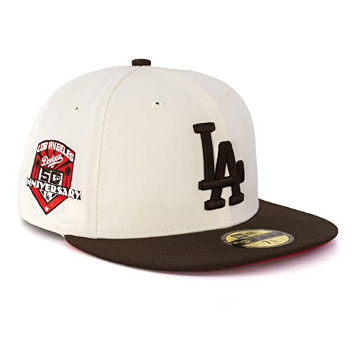 New Era Cap 59FIFTY Herren Basecap NFL NBA MLB Limited Edition (Los Angeles Dodgers Offwhite Brown, 8) von New Era
