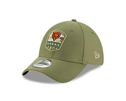 New Era Chicago Bears On Field 2019 Salute to Service Olive 39Thirty Cap - S-M (6 3/8-7 1/4) von New Era