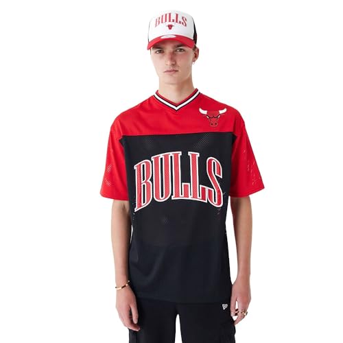 New Era Chicago Bulls NBA Arch Graphic Mesh Oversized T-Shirt rot, M von New Era