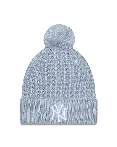 New Era Cosy Pom Beanie Baseball MLB New York Yankees Grau Damen Mädchen Winter Bommelmütze - One-Size von New Era