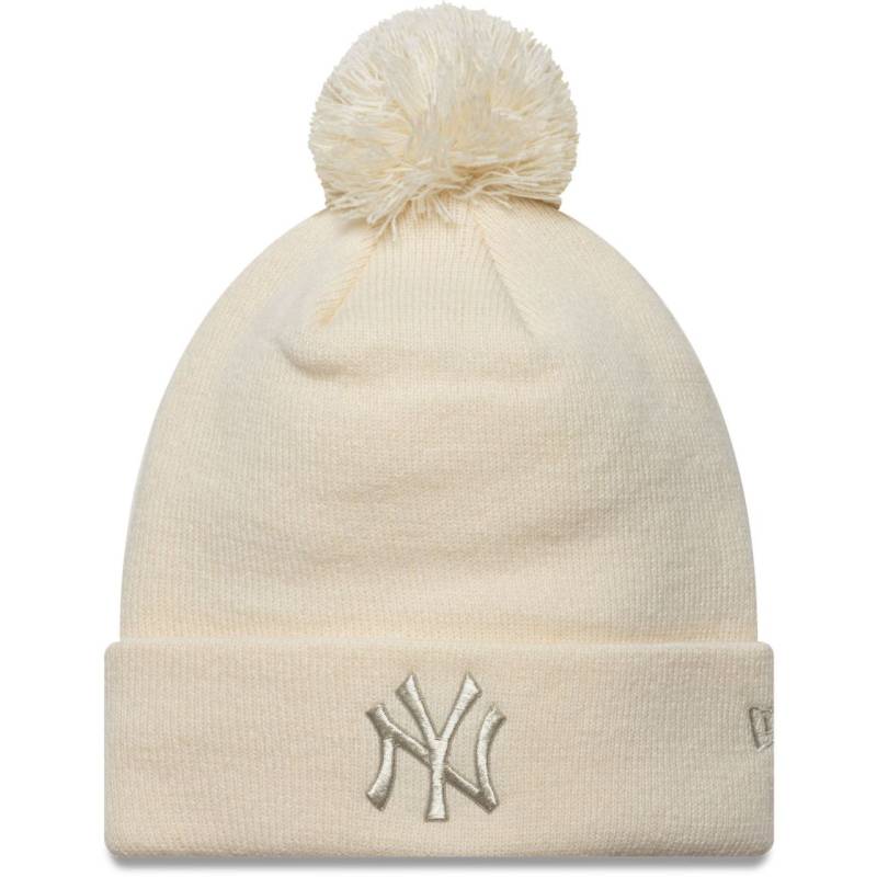 New Era Damen Bobble Wintermütze METALLIC NY Yankees beige von New Era