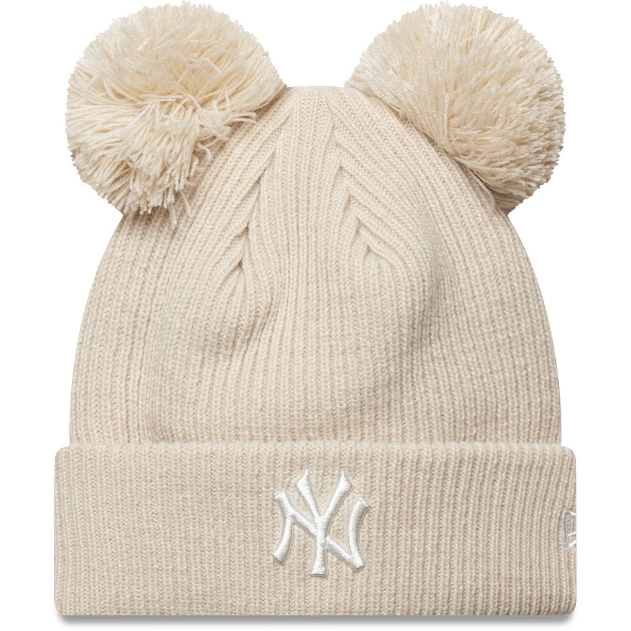 New Era Damen Double Bobble Wintermütze NY Yankees beige von New Era